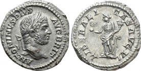 CARACALLA (198-217). Denarius. Rome. 

Obv: ANTONINVS PIVS AVG BRIT. 
Laureate head right.
Rev: LIBERALITAS AVG VI. 
Liberalitas standing left, h...