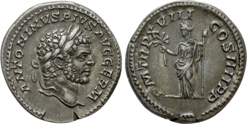 CARACALLA (198-217). Denarius. Rome. 

Obv: ANTONINVS PIVS AVG GERM. 
Laureat...