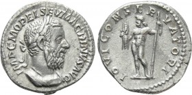 MACRINUS (217-218). Denarius. Rome. 

Obv: IMP C M OPEL SEV MACRINVS AVG. 
Laureate and cuirassed bust right.
Rev: IOVI CONSERVATORI. 
Jupiter st...