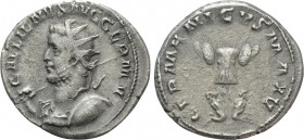 GALLIENUS (253-268). Antoninianus. Colonia Agrippinensis. 

Obv: GALLIENVS AVG GERM V. 
Radiate and cuirassed bust left, holding spear over shoulde...