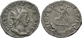 GALLIENUS (253-268). Antoninianus. Colonia Agrippinensis. 

Obv: GALLIENVS P F AVG. 
Radiate and cuirassed bust right.
Rev: VICT GERMANICA. 
Vict...