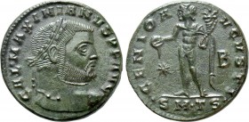 GALERIUS MAXIMIANUS (305-311). Follis. Thessalonica. 

Obv: GAL MAXIMIANVS P F AVG. 
Laureate head right.
Rev: GENIO AVGVSTI / * / B / S M TS. 
G...