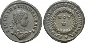 LICINIUS I (308-324). Follis. Ticinum. 

Obv: LICINIVS IVN NOB CAES. 
Laureate, draped and cuirassed bust right.
Rev: DOMINORVM NOSTRORVM CAESS / ...