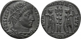 CONSTANTINE I THE GREAT (307/10-337). Follis. Rome. 

Obv: CONSTANTINVS MAX AVG. 
Diademed, draped and cuirassed bust right.
Rev: GLORIA EXERCITVS...