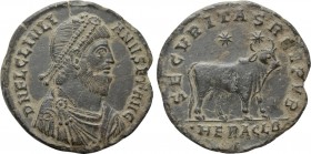 JULIAN II APOSTATA (360-363). Ae. Heraclea. 

Obv: D N FL CL IVLIANVS P F AVG. 
Diademed, draped and cuirassed bust right.
Rev: SECVRITAS REIPVB /...