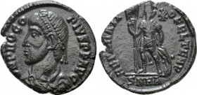PROCOPIUS (365-366). Follis. Heraclea. 

Obv: DN PROCOPIVS PF AVG. 
Diademed, draped and cuirassed bust left.
Rev: REPARATIO FEL TEMP / · / SMHA. ...