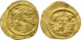 PHOCAS (602-610). GOLD Tremissis. Constantinople. 

Obv: δ N FOCAS P P AV. 
Diademed, draped and cuirassed bust right.
Rev: VICTORI FOCAS AVG / CO...