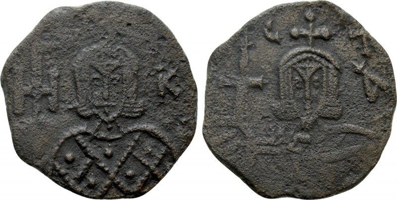 NICEPHORUS I with STAURACIUS (802-811). Follis. Syracuse. 

Obv: Crowned bust ...