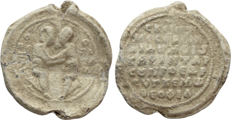 BYZANTINE LEAD SEALS (11th-12th centuries AD). 

Obv: St. Peter standing right...