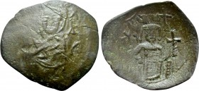 BULGARIA. Second Empire. Mico Asen (1256-1257). Trachy. Veliko Turnovo. 

Obv: Facing bust of St. Nicholas, raising hand in benediction and holding ...