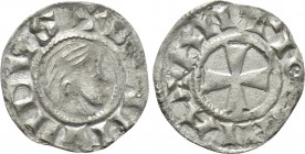 CRUSADERS. Antioch. Bohémond III (1163-1201). BI Denier. 

Obv: + BOAMVNDVS. 
Bare head right.
Rev: + AИTIOCHIA. 
Cross pattée.

CCS 22. 

Co...