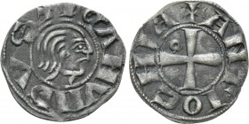 CRUSADERS. Antioch. Bohémond III (Minority, 1149-1163). BI Denier. 

Obv: + BOANVNDVS. 
Head right.
Rev: + ANTIOCHIA. 
Cross pattée with annulet ...