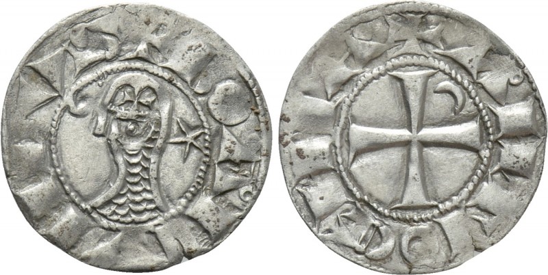 CRUSADERS. Antioch. Bohémond III (1163-1201). BI Denier. 

Obv: + BOANVNDVS. ...