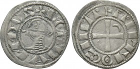 CRUSADERS. Antioch. Bohémond III (1163-1201). BI Denier. 

Obv: + BOAMVNDVS. 
Helmeted and cuirassed bust left; crescent to left, star to right.
R...