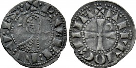 CRUSADERS. Antioch. Raymond Roupen (1216-1219). BI Denier.

Obv: + RVPINVS.
Helmeted and cuirassed bust left; crescent to left, star to right.
Rev...