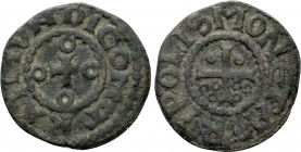 CRUSADERS. Tripoli. Raymond II (1137-1152). Ae. 

Obv: + RAIMVNDI COMIT. 
Cross pattée; annulet at end of each arm.
Rev: MONЄTA TRIPOLIS. 
Cross ...