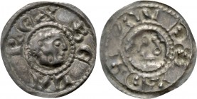HUNGARY. Bela III (1173-1196) or Bela IV (1235-1270). Bracteate. 

Obv: BELA REX. 
Legend around triple human head.
Rev: Incuse of obverse.

Hus...