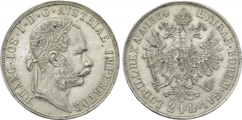 Austrian Empire. Franz Joseph I (1848-1916). 2 Gulden / 2 Florin (1884). Wien (V...