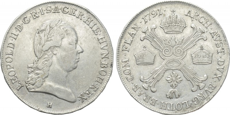 AUSTRIAN NETHERLANDS. Brabant. Leopold II (1790-1792). 1/2 Kronenthaler (1791). ...