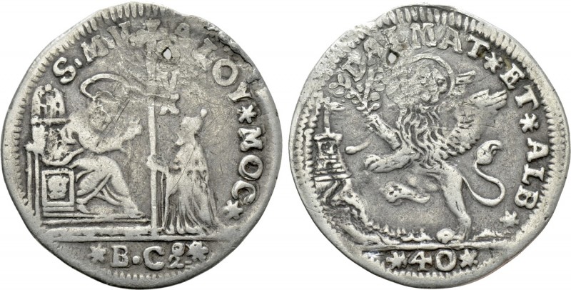 ITALY. Venice. Alvise II Mocenigo (1700-1709). Mezzo leone da 40 soldi. Struck f...