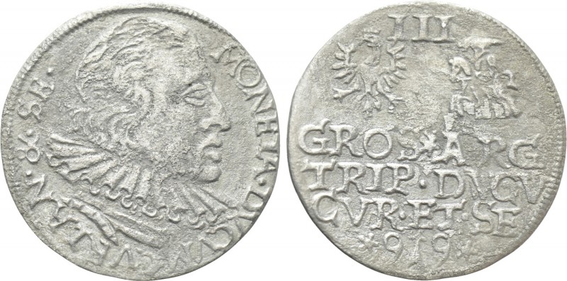 POLAND. Courland. Wilhelm Kettler (1587-1616). Trojak (1598). Mitawa. 

Obv: M...