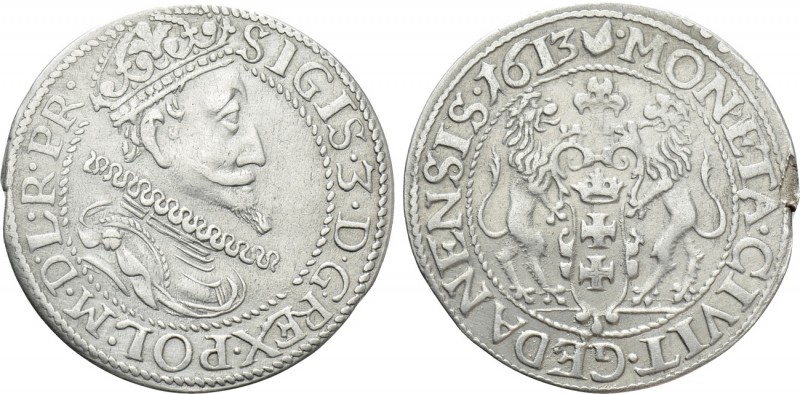 POLAND. Zygmunt (Sigismund) III Waza (1587-1632). Ort or 18 Groszy (1613). Danzi...