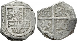 SPAIN. Philip IV (1621-1665). Cob 8 Reales (1638). Sevilla (?). 

Obv: Crowned coat-of-arms; S/R 8 across field.
Rev: Coat-of-arms.

Calico 1626f...