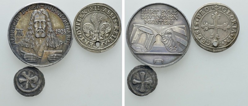 3 Medieval and Modern Coins; France and Germany. 

Obv: .
Rev: .

. 

Con...