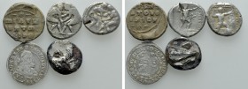 5 Coins and Seals; Staters etc. 

Obv: .
Rev: .

. 

Condition: See picture.

Weight: g.
 Diameter: mm.