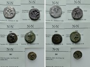 5 Greek Coins; Aspendos etc. 

Obv: .
Rev: .

. 

Condition: See picture.

Weight: g.
 Diameter: mm.