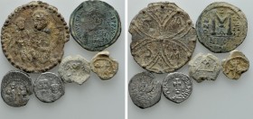 6 Byzantine Coins and Seals. 

Obv: .
Rev: .

. 

Condition: See picture.

Weight: g.
 Diameter: mm.