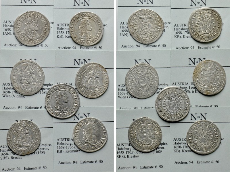 7 Coins of the Holy Roman Empire / Austria. 

Obv: .
Rev: .

. 

Conditio...