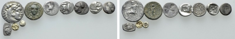 10 Greek Coins; Including Electrum. 

Obv: .
Rev: .

. 

Condition: See p...