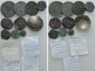 10 Byzantine Coins.

Obv: .
Rev: .

.

Condition: See picture.

Weight: g.
Diameter: mm.