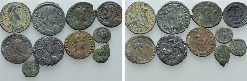 10 Roman Coins. 

Obv: .
Rev: .

. 

Condition: See picture.

Weight: g...