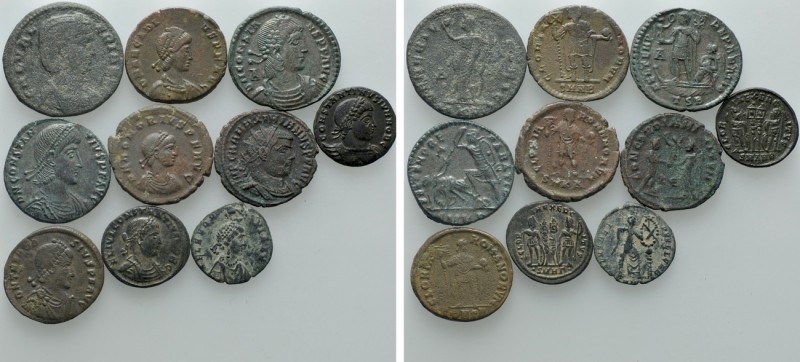10 Roman Coins; Galeria Valeria, Eudoxia etc. 

Obv: .
Rev: .

. 

Condit...