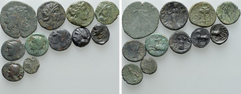 11 Greek Coins. 

Obv: .
Rev: .

. 

Condition: See picture.

Weight: g...