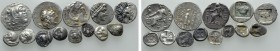 13 Greek Coins. 

Obv: .
Rev: .

. 

Condition: See picture.

Weight: g.
 Diameter: mm.