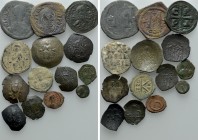 14 Byzantine Coins. 

Obv: .
Rev: .

. 

Condition: See picture.

Weight: g.
 Diameter: mm.