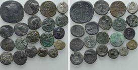Circa 20 Greek Coins. 

Obv: .
Rev: .

. 

Condition: See picture.

Weight: g.
 Diameter: mm.