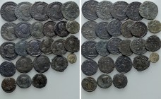 Circa 25 Roman Coins. 

Obv: .
Rev: .

. 

Condition: See picture.

Weight: g.
 Diameter: mm.