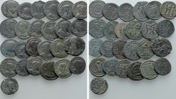 25 Late Roman Folles. 

Obv: .
Rev: .

. 

Condition: See picture.

Weight: g.
 Diameter: mm.