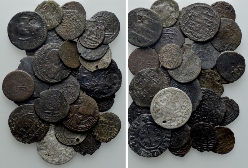 Circa 30 Medieval and Modern Coins; Mostly Islam. 

Obv: .
Rev: .

. 

Co...