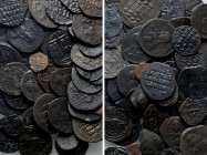 Circa 48 Byzantine Coins. 

Obv: .
Rev: .

. 

Condition: See picture.

Weight: g.
 Diameter: mm.
