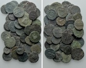 Circa 50 Roman Coins. 

Obv: .
Rev: .

. 

Condition: See picture.

Weight: g.
 Diameter: mm.