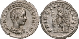 ROMAN EMPIRE
Diadumenian (217-218AD), AR Denarius (2,3g) Rome
M OPEL ANT DIADVMENIAN CAES draped bust right / PRINC IVVENTVTIS emperor standing left...