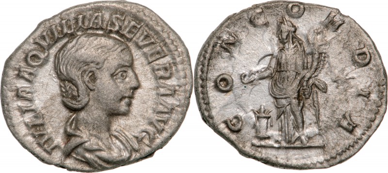 ROMAN EMPIRE
Aquilia Severa (220 - 221AD), AR Denarius (2,8g), Rome
IVLIA AQVI...