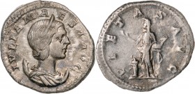 ROMAN EMPIRE
Julia Maesa (218-224AD), AR Antoninian (5,2g), Rome
 IVLIA MAESA AVG draped bust right / PIETAS AVG Pietas standing left, holding acerr...