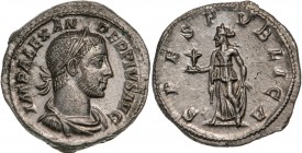 ROMAN EMPIRE
Severus Alexander (222-235AD), AR Denarius (2,8g) struck 232AD, Rome
 IMP ALEXANDER PIVS AVG Laureate, draped and cuirassed right / SPE...