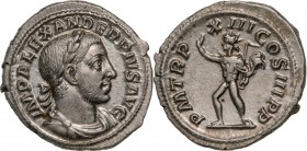 ROMAN EMPIRE
Severus Alexander (222-235AD), AR Denarius (3,3g) struck 233AD, Rome
IMP ALEXANDER PIVS AVG Laureate, draped and cuirassed bust right /...